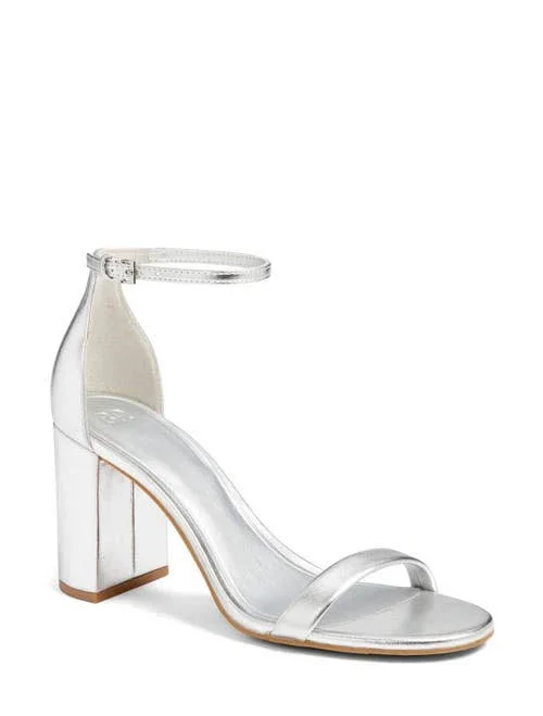 BP. Livia Ankle Strap Sandal in Silver Metallic at Nordstrom, Size 9