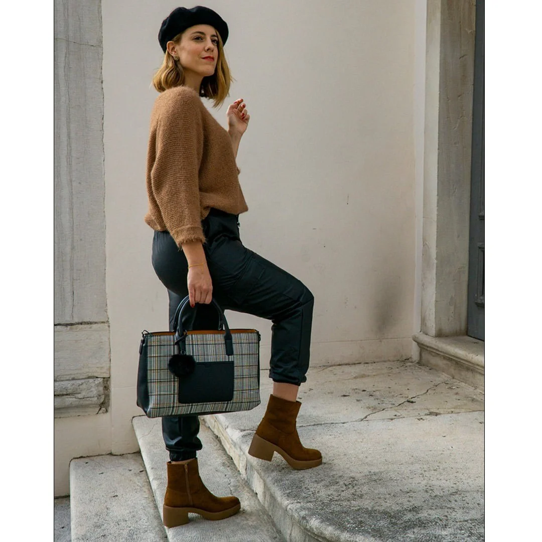 Brown Knit With Black Cargo Pants Fall Outfit