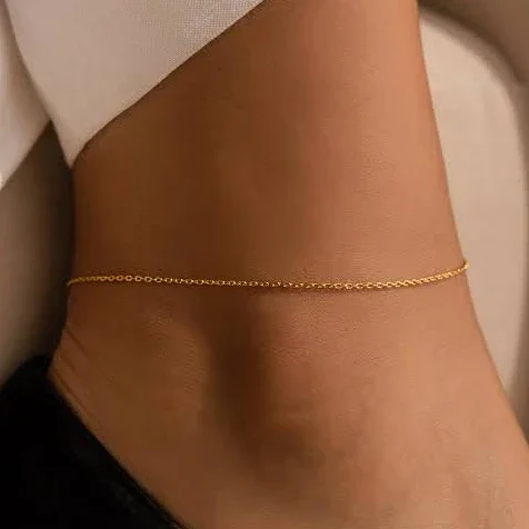 Caitlyn Minimalist Dainty Rolo Chain Anklet