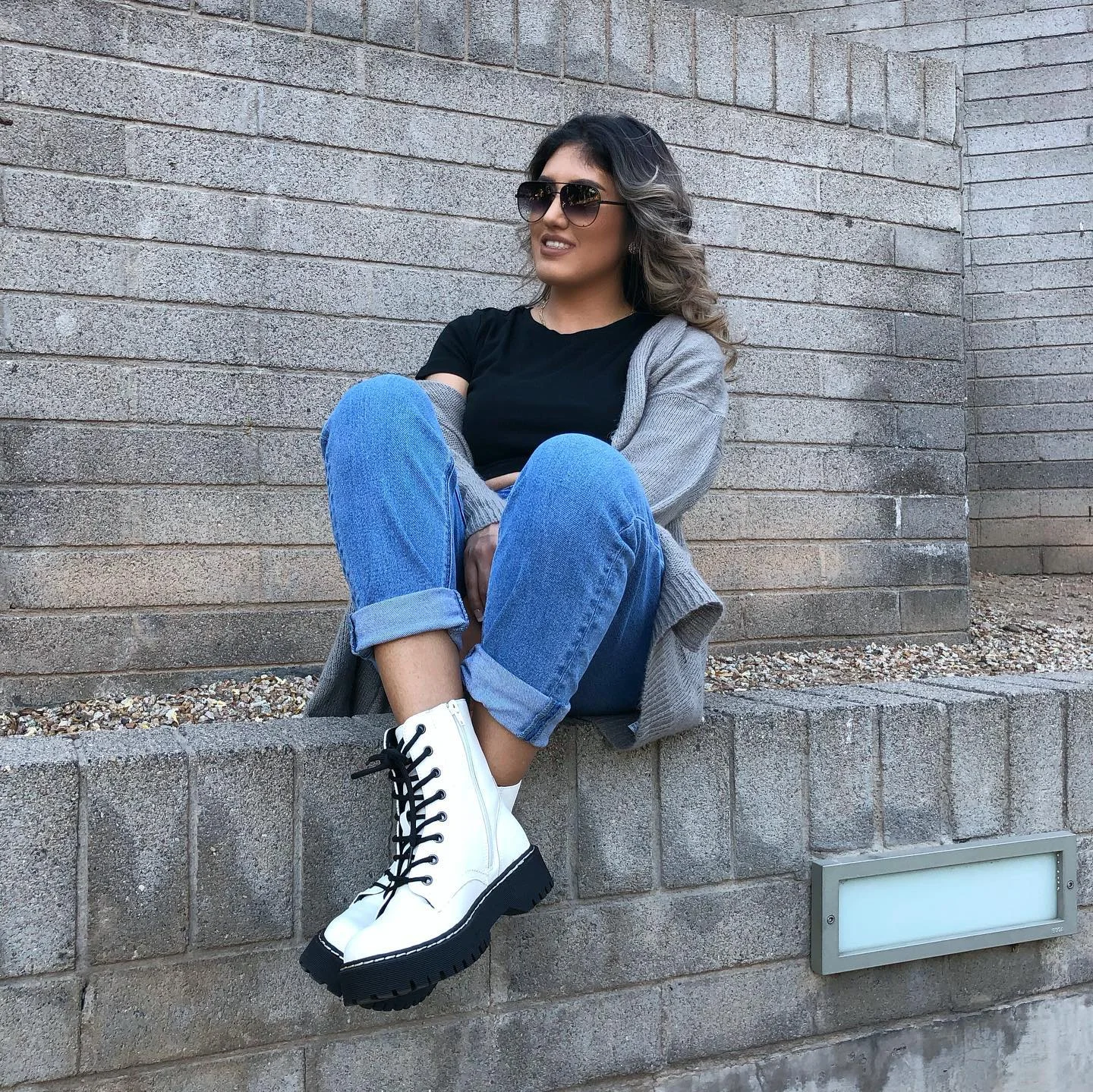 Casual Fall Layers With Chunky White Boots