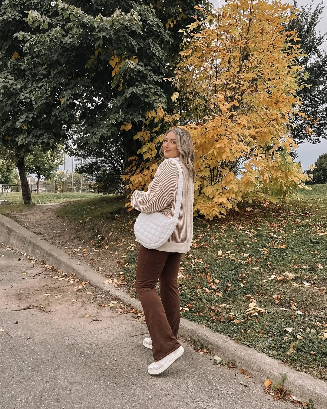 Casual Knit And Flared Trouser Fall Look
