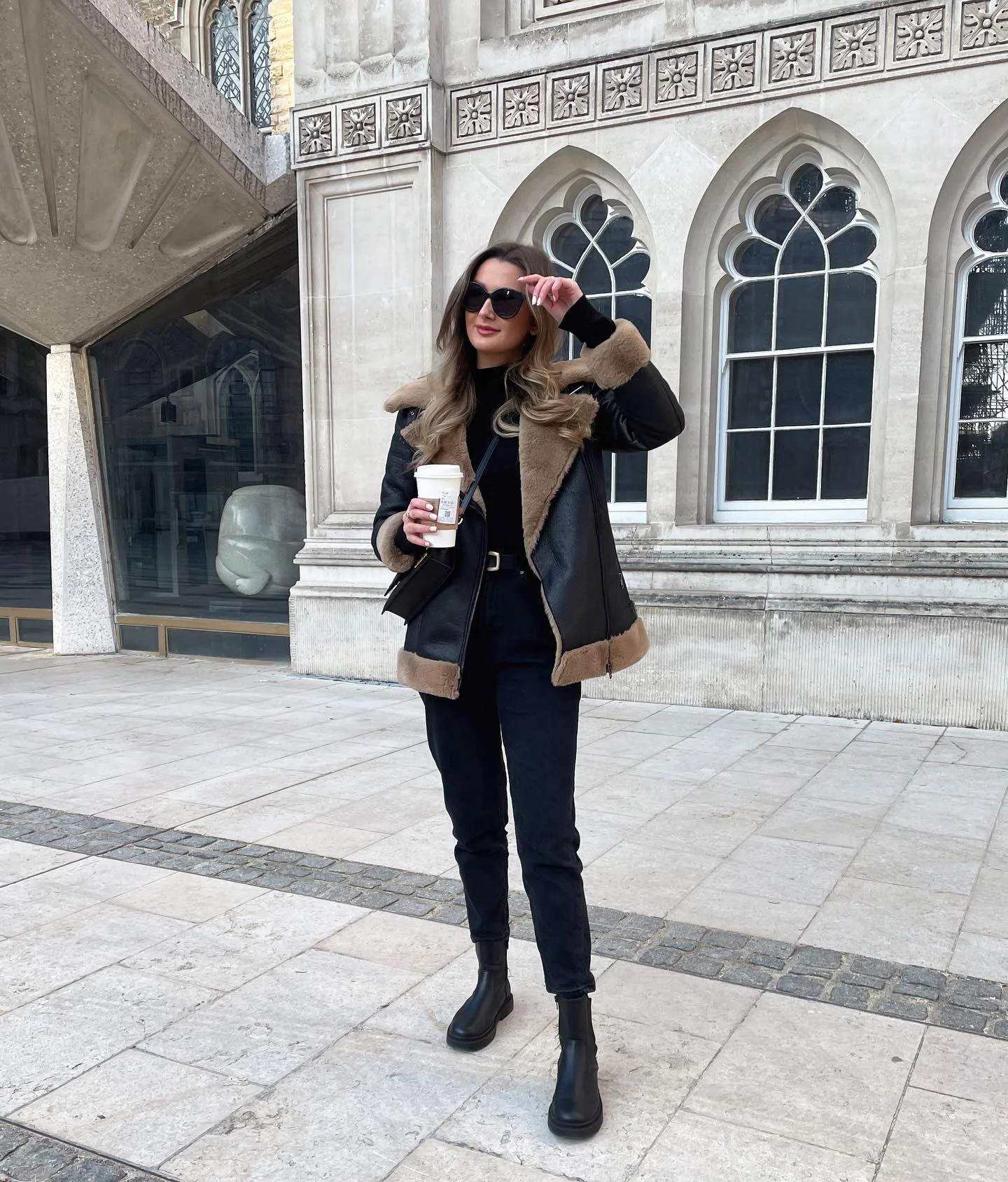 Chic Aviator Jacket With Black Jeans
