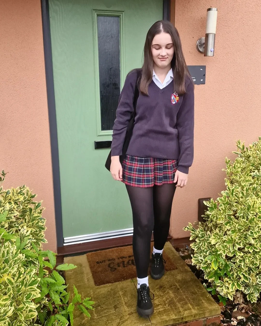 Classic Plaid Skirt School Uniform Outfit