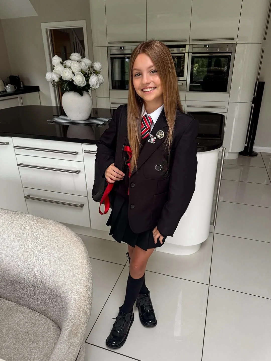 Classic School Uniform With Blazer And Pleated Skirt