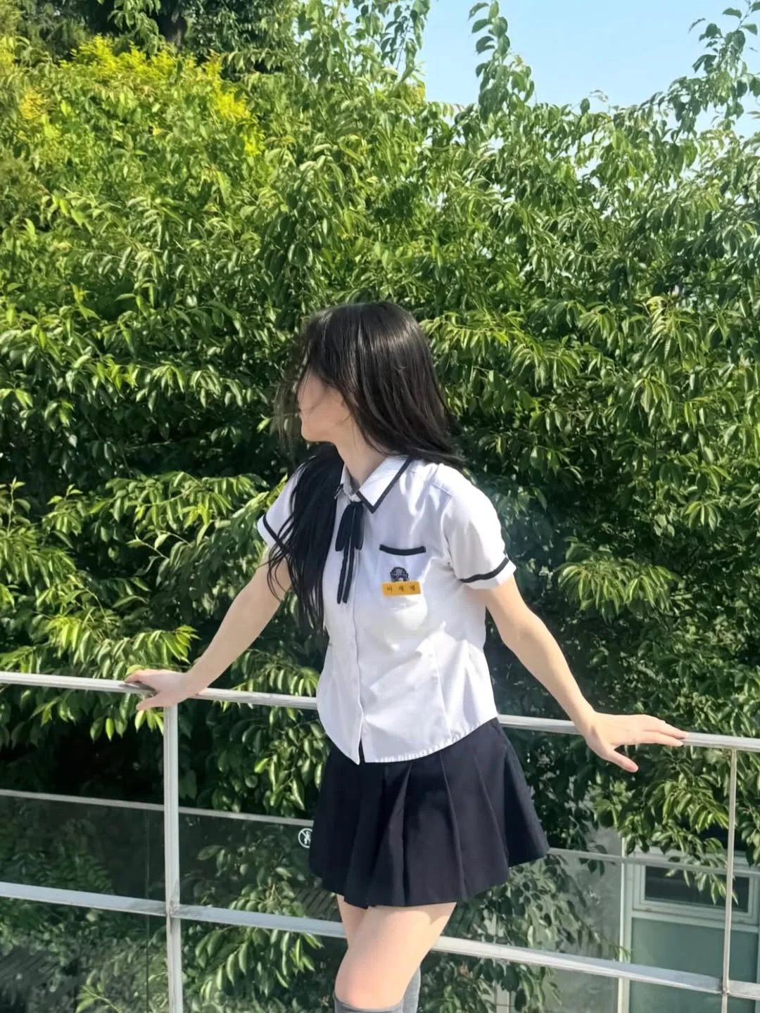 Classic School Uniform With Pleated Skirt And Bow