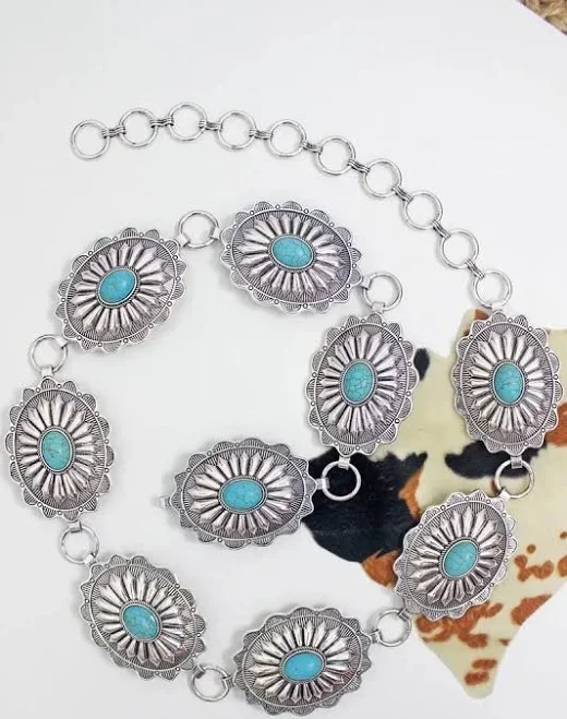 Concho Silver Turquoise Belt