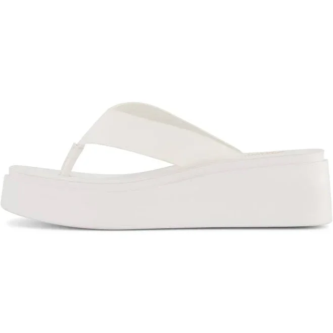 Cushionaire Women's Pippin Chunky Platform Flip Flops Stylish Wedge Thong Sandals for with Cushioned Footbed and Durable Flatform Sole