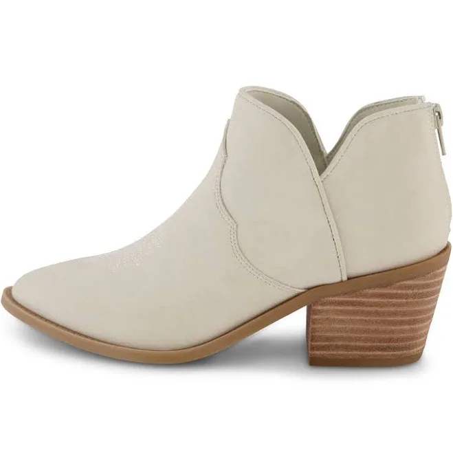 Cushionaire Women's Rodeo Western Stacked Heel Ankle Boots with Memory Foam