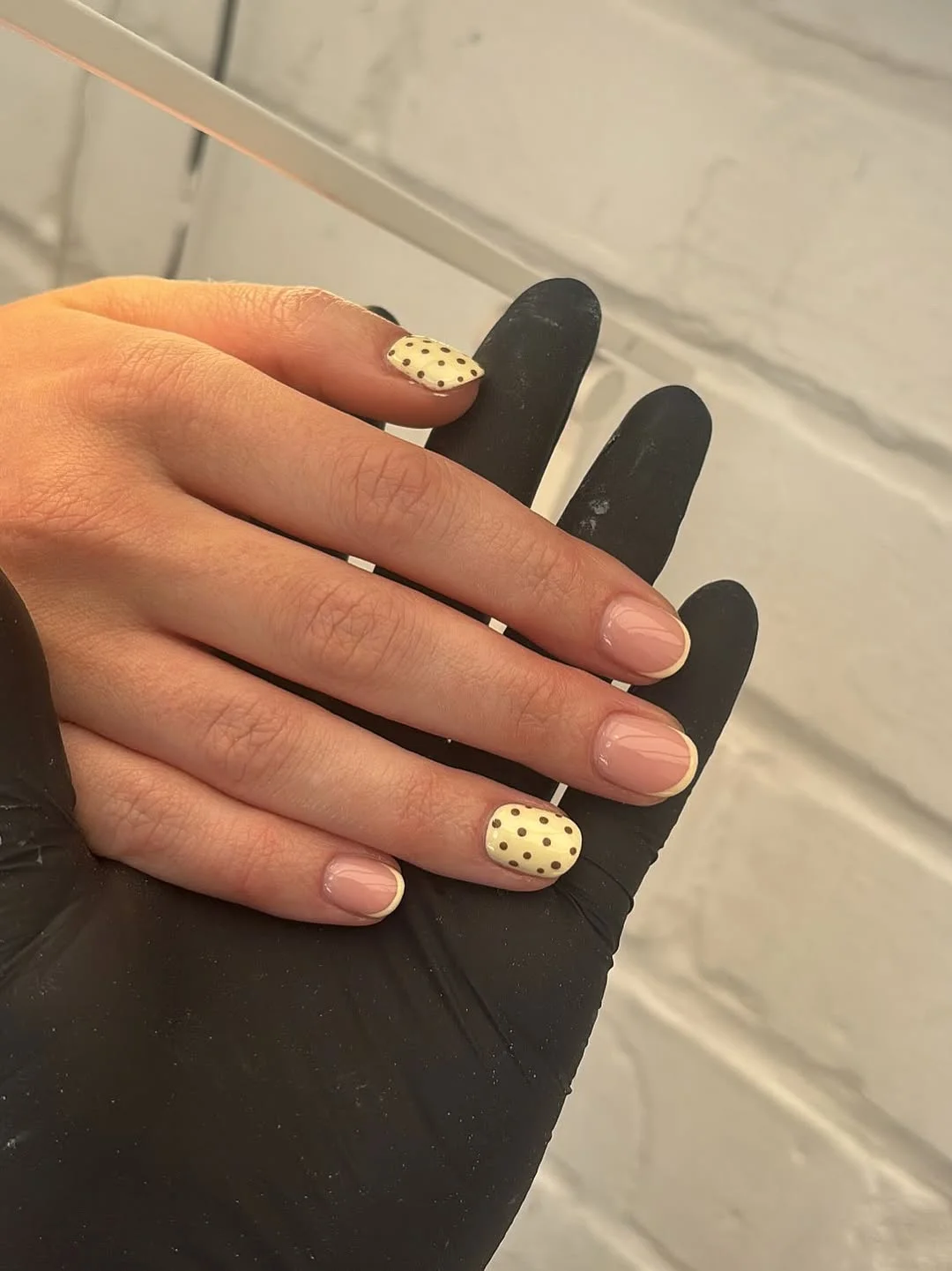 Dainty Polka Dot Skittle French Manicure