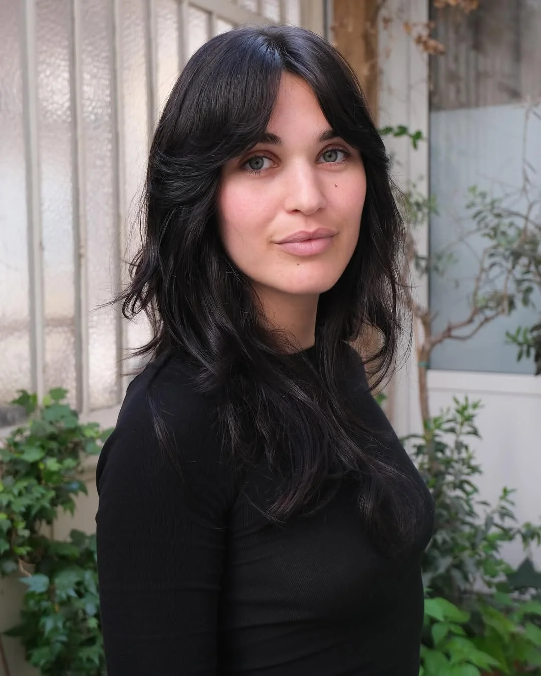 Deep Brunette Wolf Cut With Soft Curtain Bangs