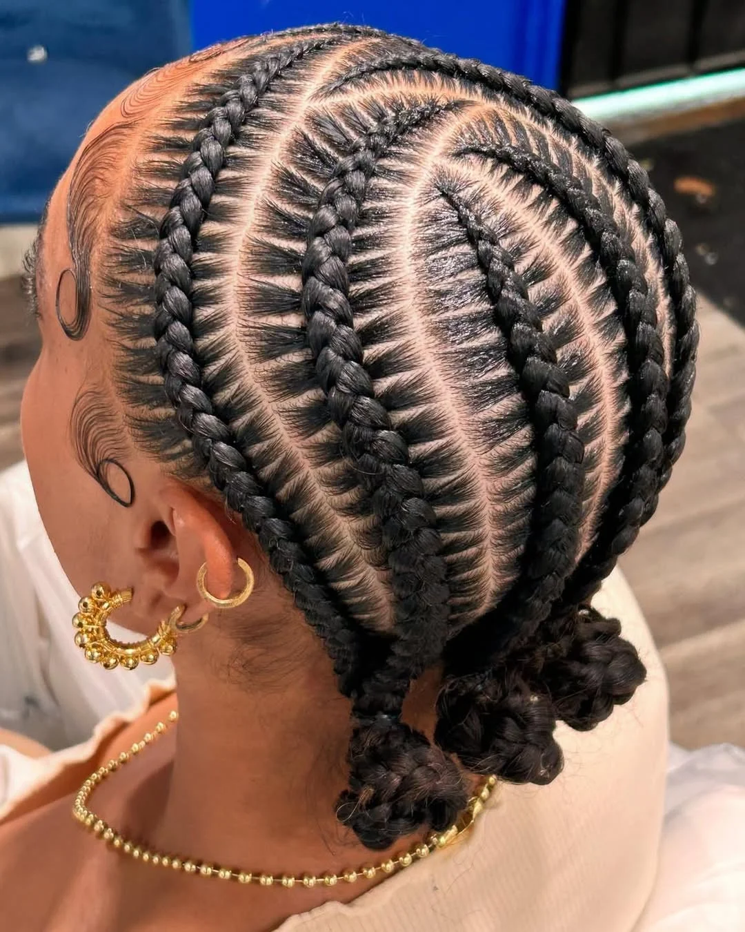 Defined Cornrow Braids With Swirl Baby Hairs