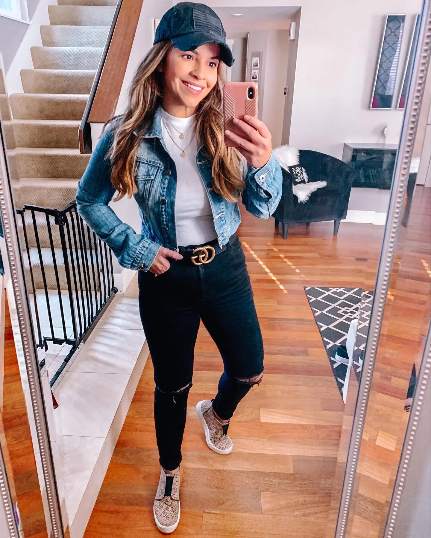 Denim Jacket With Black Ripped Jeans OOTD
