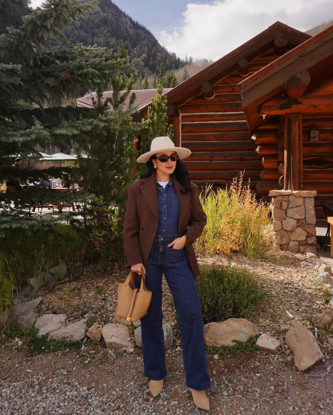 Denim On Denim With Brown Blazer For Fall