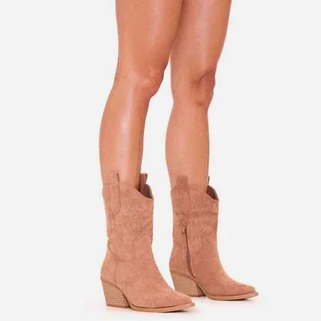 Edessa Women's Pointed Toe Western Cowboy Ankle Boots