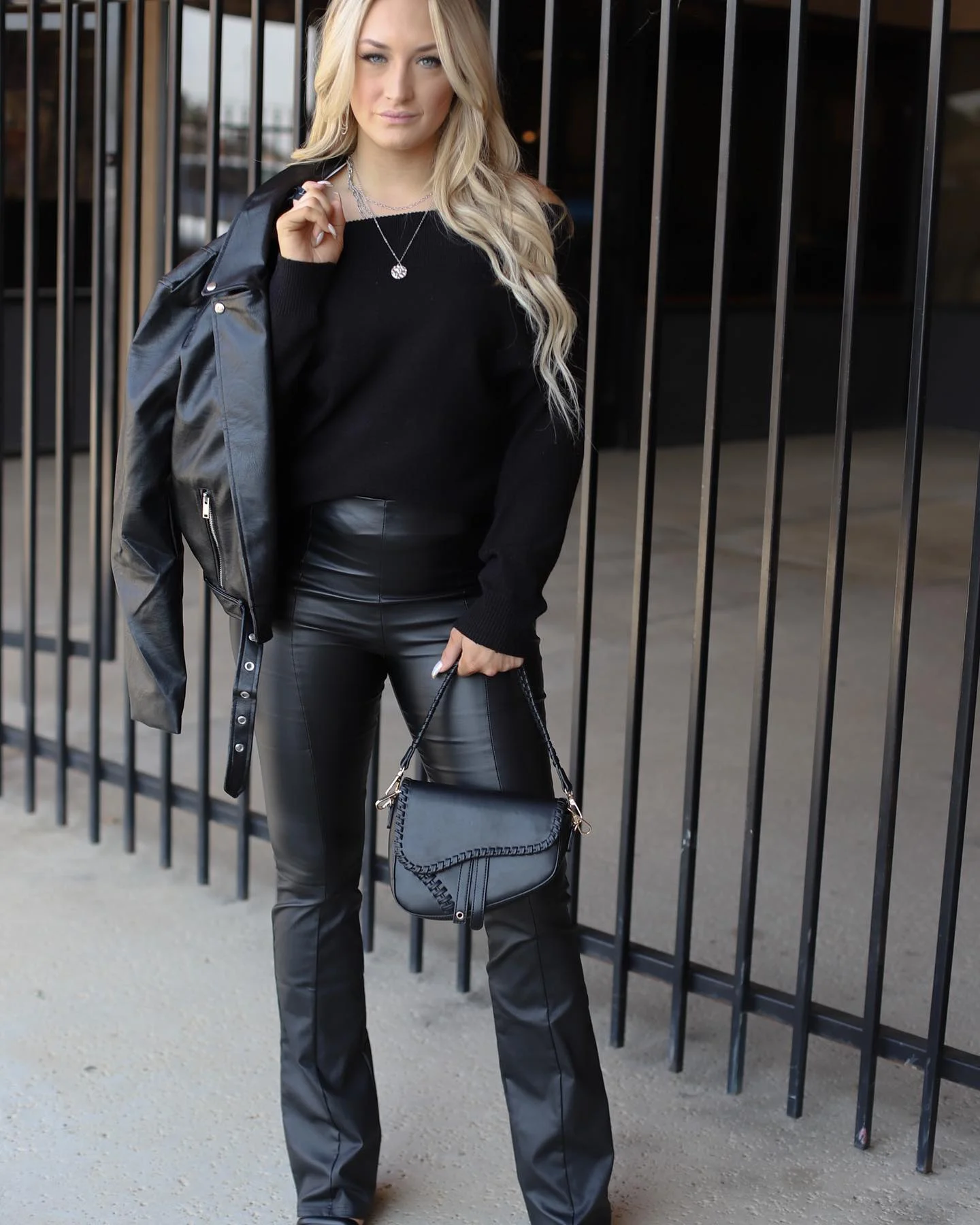Edgy Black Leather Look For Fall Date Night