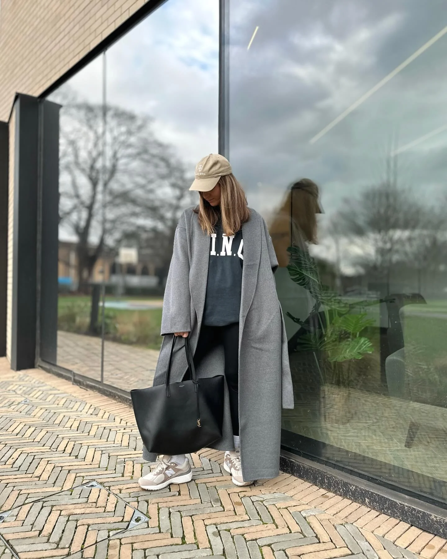 Elevated Athleisure Long Coat And Leggings Look