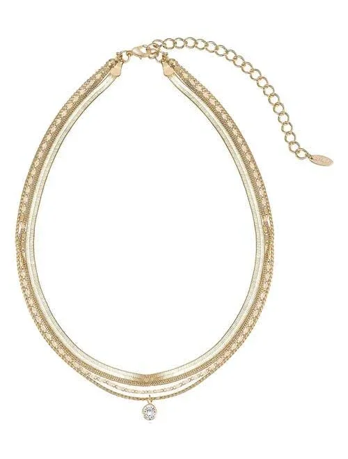 Ettika 18k Gold Plated Layered Chain Necklace