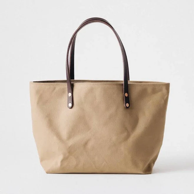 Field Tan Canvas East West Tote +$25