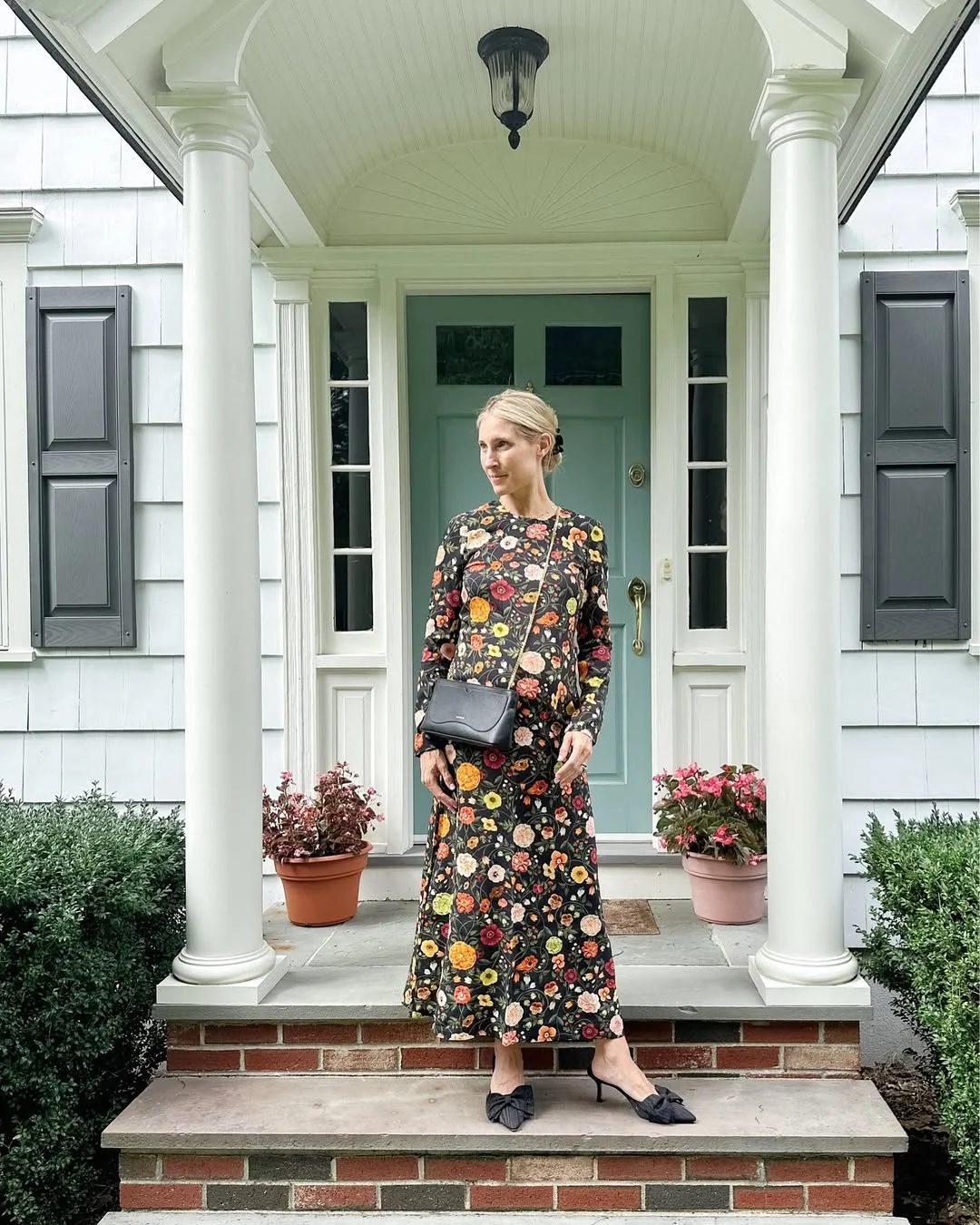 Floral Maxi Dress With Bow Detail Heels