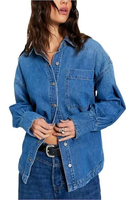 Free People Ashley Oversized Denim Shirt