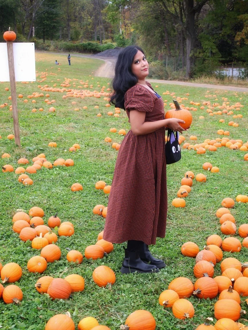 Gingham Fall Dress With Chunky Boots