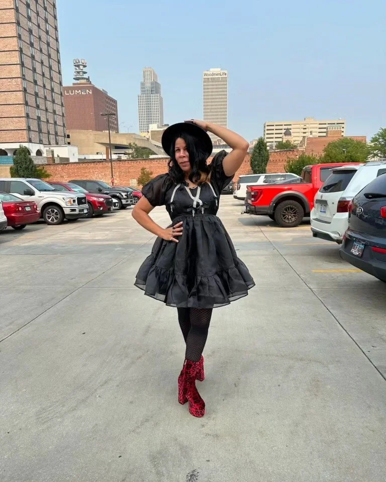 Gothic Ruffle Dress With Statement Boots