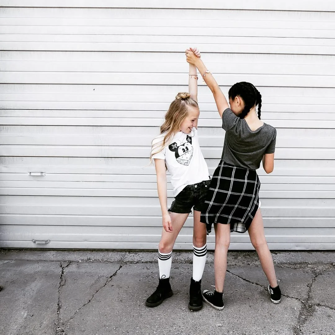 Graphic Tee And Plaid Skirt Uniform Style