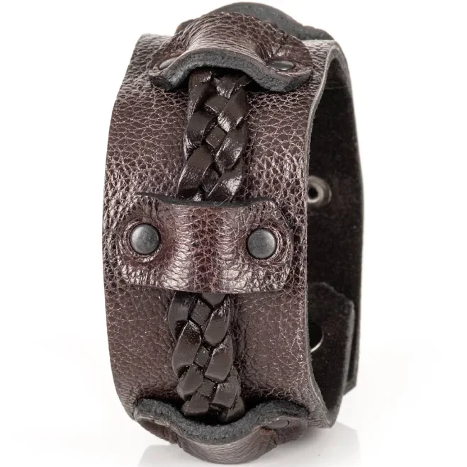 Handcrafted Leather Cuff Bracelet for Men