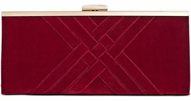 INC International Concepts Deep Red Velvet Clutch w/ Gold Hardware, NWT | eBay