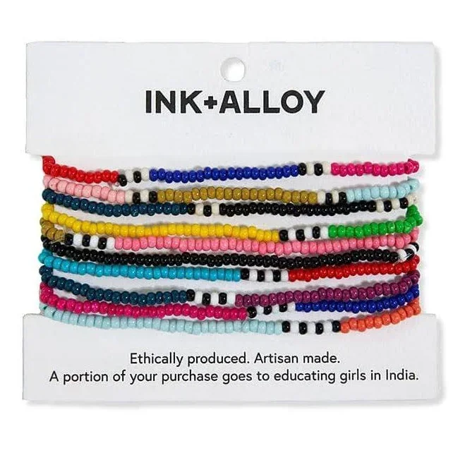 INK+ALLOY Sage Beaded 10 Strand Stretch Bracelets