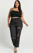 jeans Showpo Billie Jeans High-Waisted Distressed Mom Denim Jeans Showpo $89.95