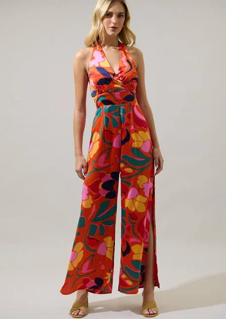 jumpsuit Sugarlips Serene Floral Halter Jumpsuit Sugarlips $85