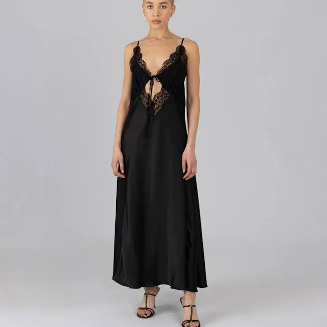 Lace Satin Slip Dress