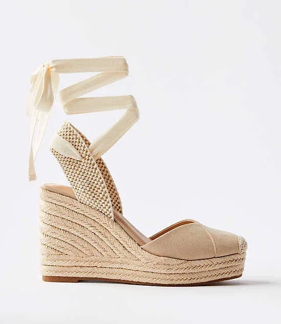 Loft Women's Lace Up Espadrille Wedge