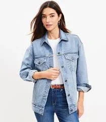 Loft Women's Oversized Denim Trucker Jacket