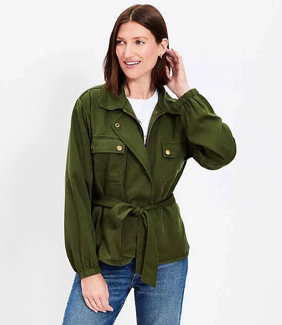 Loft Women's Petite Tie Waist Utility Jacket