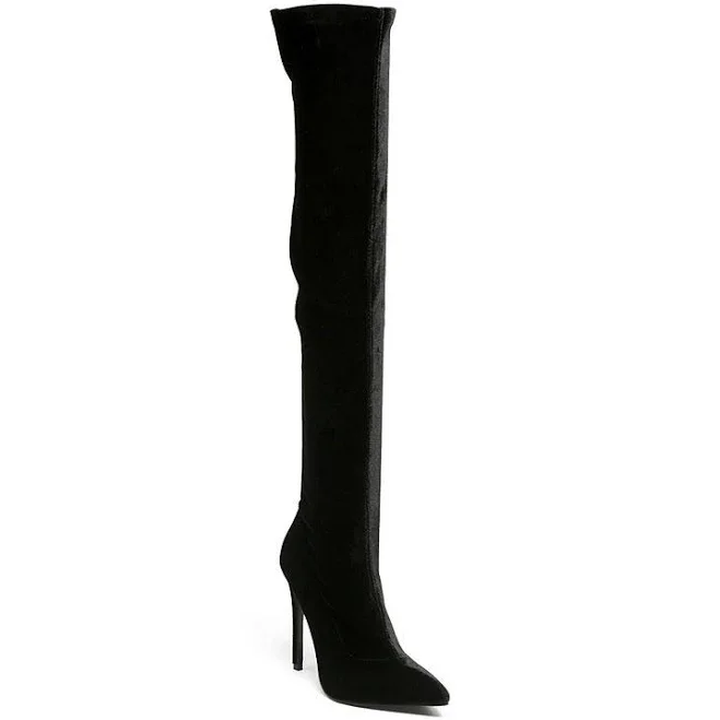London Rag Women's Tilera Stretch Over The Knee Stiletto Boots