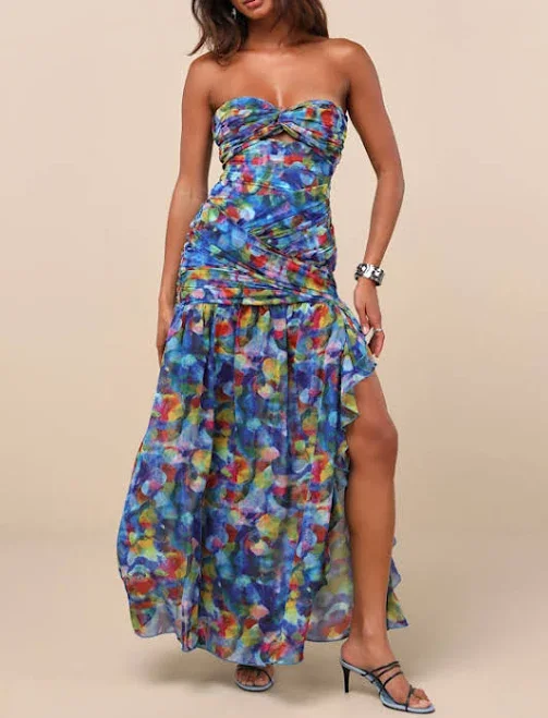 Lulus Drop Waist Maxi Dress