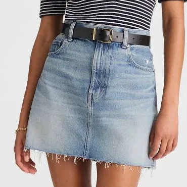 Madewell Women's Raw-Hem Denim Mini Skirt