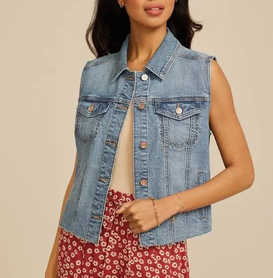 maurices Women's Raw Hem Denim Vest