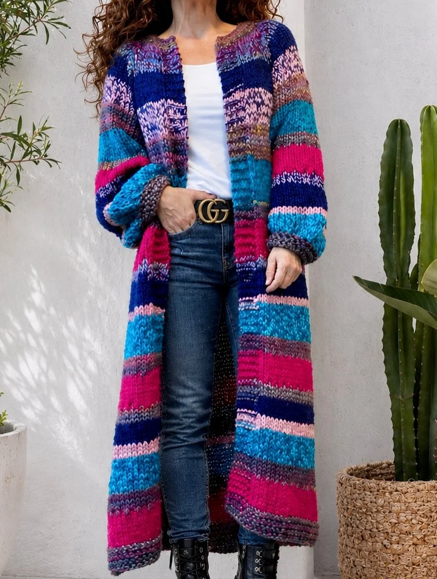 Maxi Cardigan With Dark Wash Jeans And Black Boots