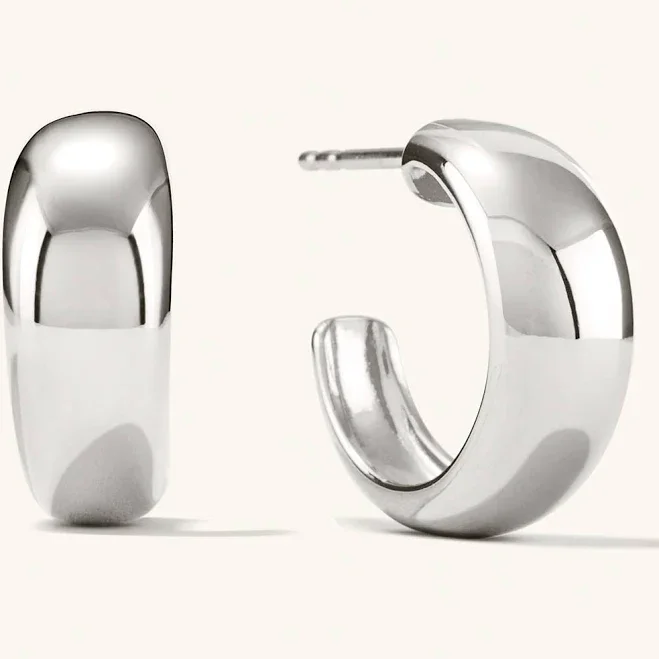 Mejuri Dome Silver Hoop Earrings