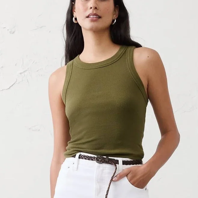 Midnight Lagoon Women's Ribbed Racer Tank