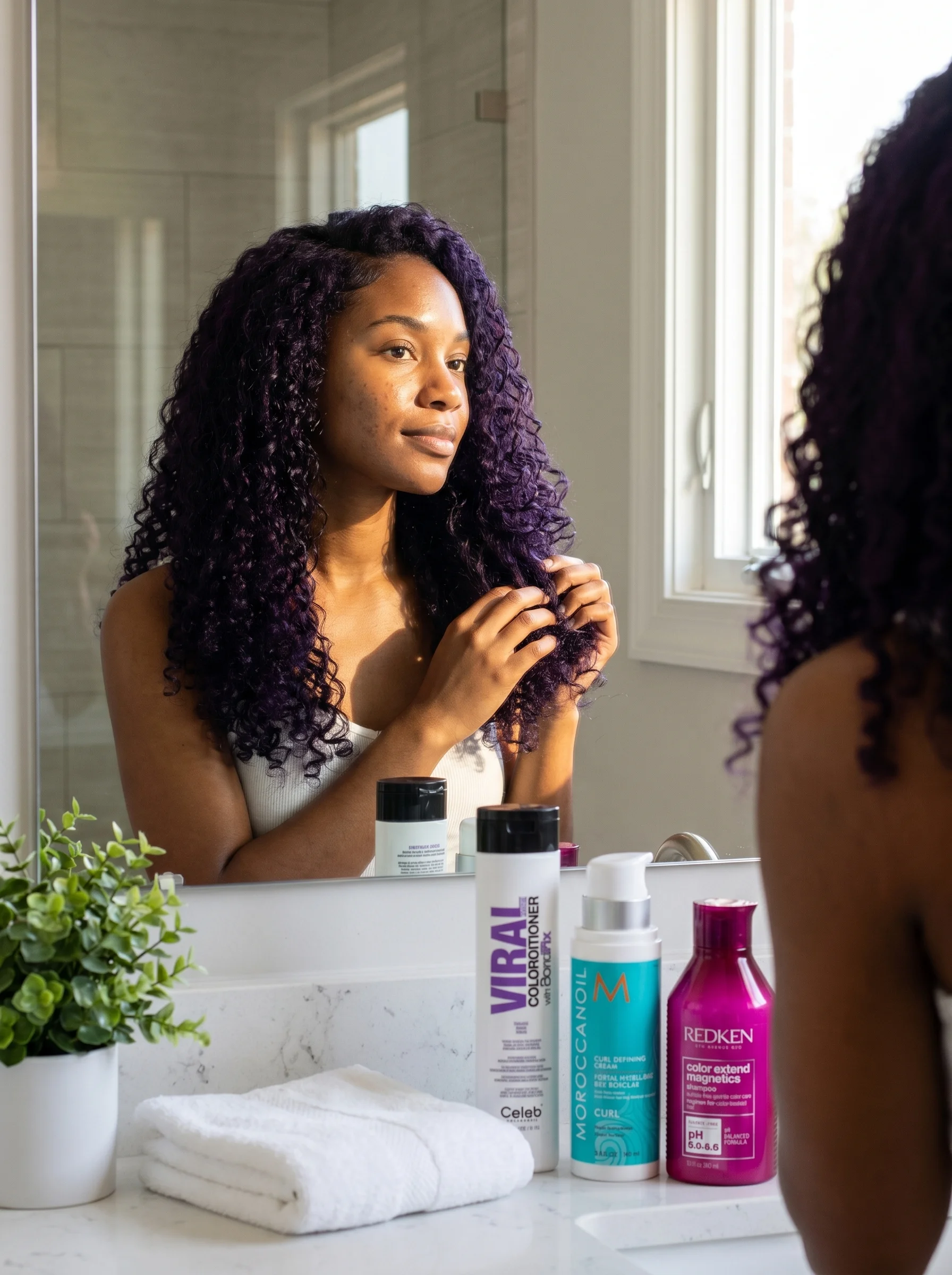 Midnight Violet Gloss Curls — summer hair curly ideas 2026 inspiration