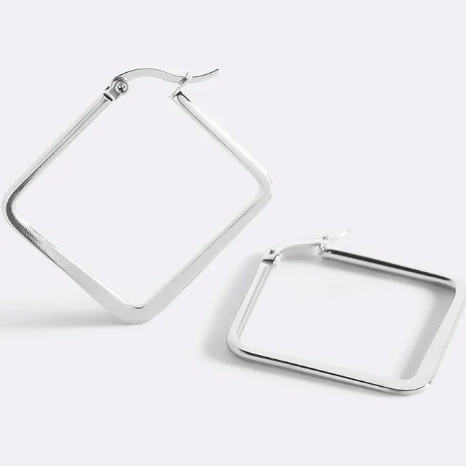 Mint & Lily Geometric Girl Boss Hoop Earrings