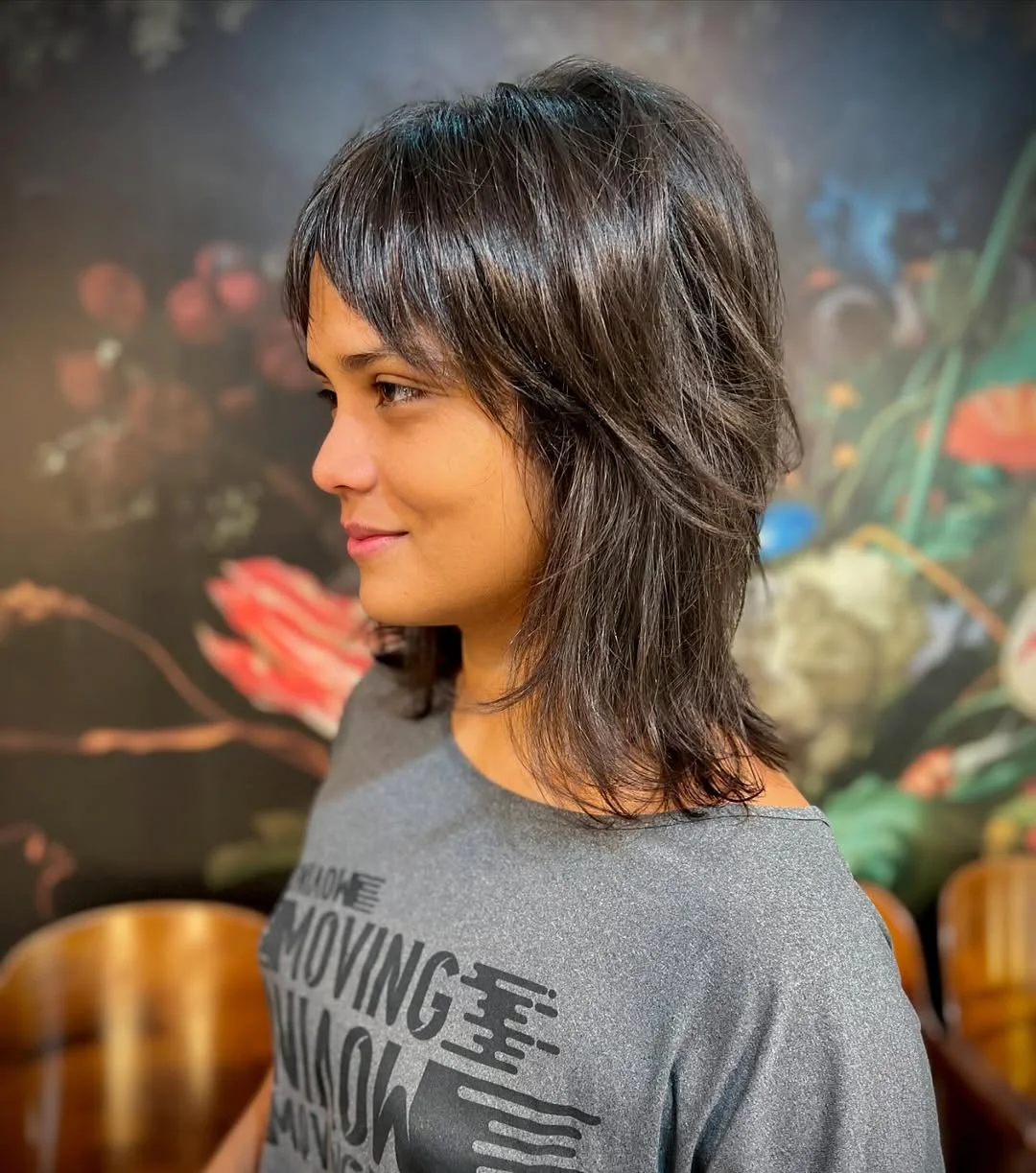 Modern Shaggy Wolf Cut With Wispy Bangs
