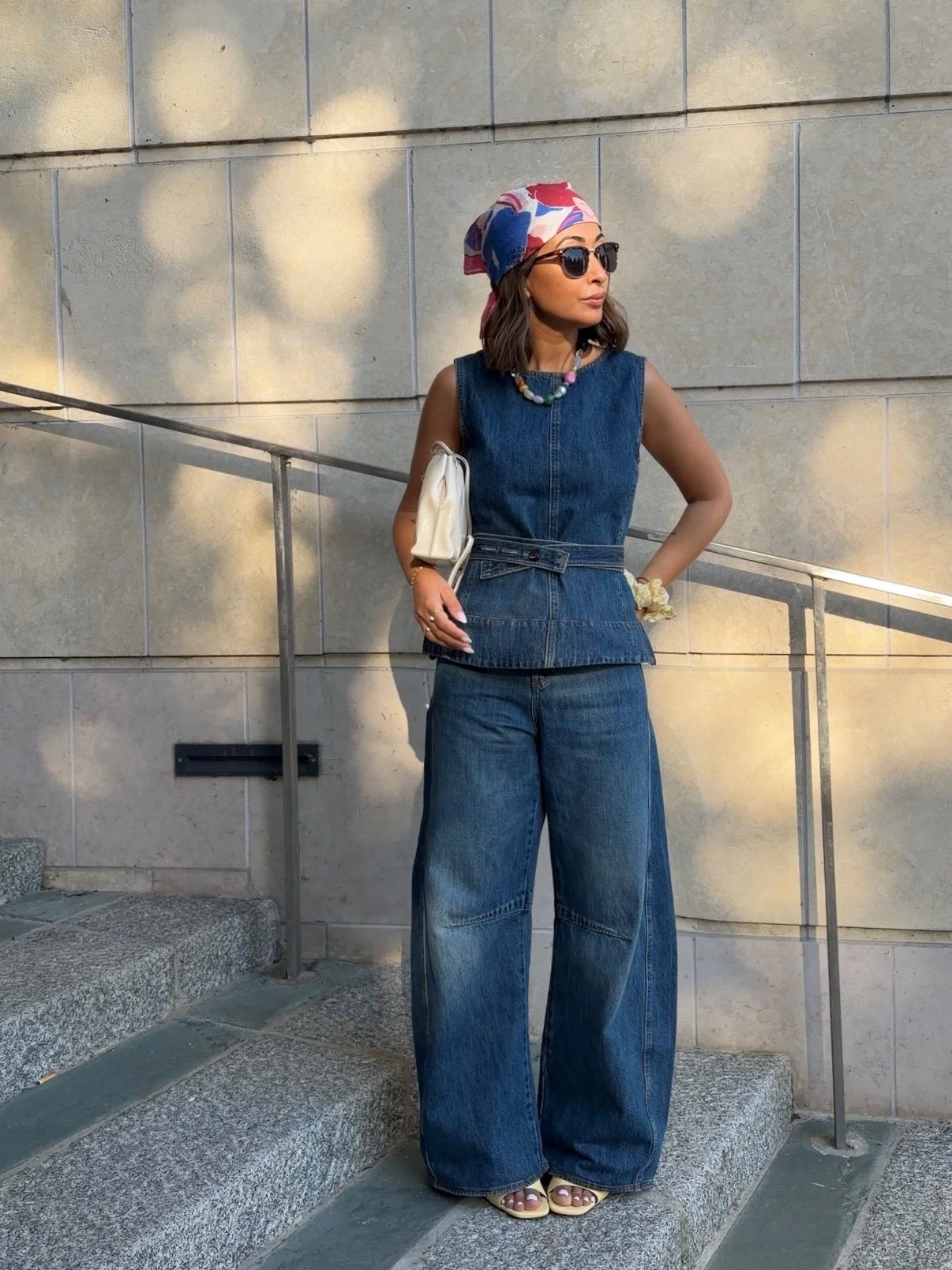 Monochromatic Denim Two-Piece Set Styling