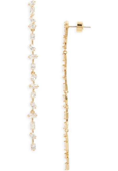 Nordstrom Dainty Linear Drop Earrings with Cubic Zirconia