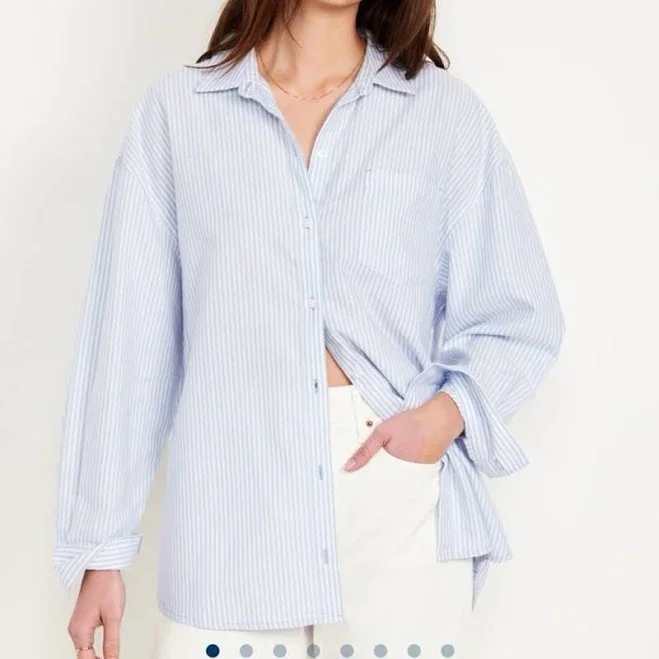 Old Navy Women's Oversized Button-Down Boyfriend Shirt