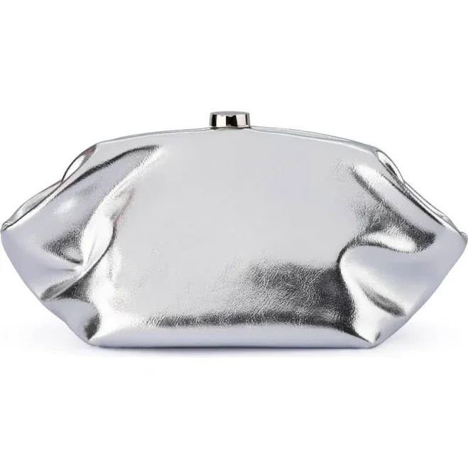 Olga Berg Tally Metallic Faux Leather Clutch